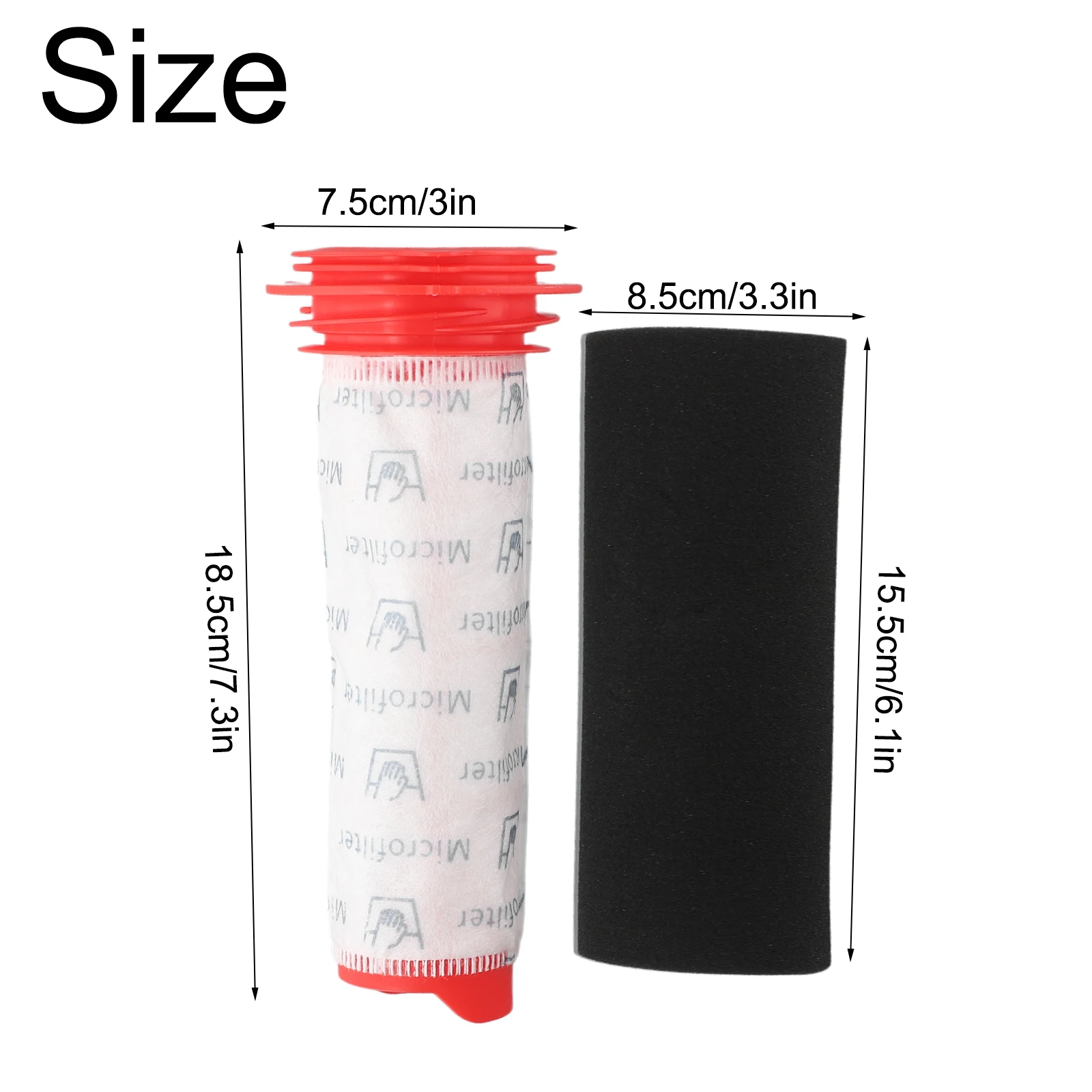 

1pc Washable Stick Filter + Foam Insert Kit Parts Set For Bosch Athlet BCH6L2560 BCH6ZOOO Cordless Vacuum Cleaner Foam Filter
