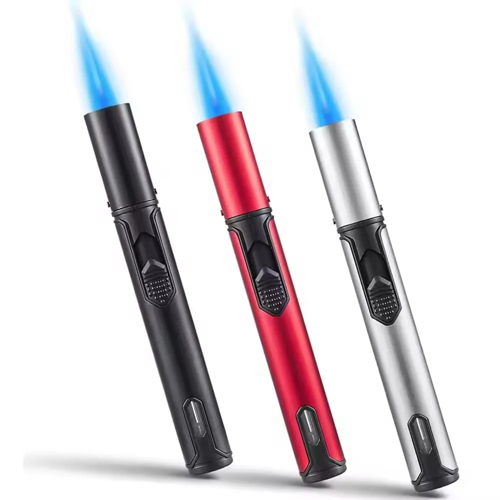 HONEST Metal Torch Windproof Refillable Pen Lighter Jet Flame Butane Kitchen BBQ Candle Camping Men's Gadget