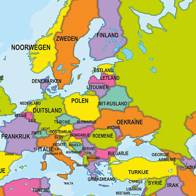In Dutch Map of The World 150*100 cm Non-woven Canvas Modern Painting Wall Poster Office Home Decoration School Supplies