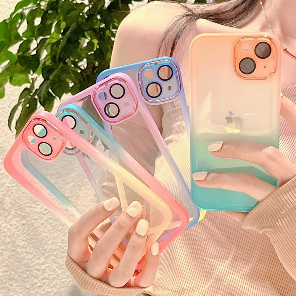Luxury Gradient Rainbow Phone Case For iPhone 13 12 11 Pro Max X XR XS