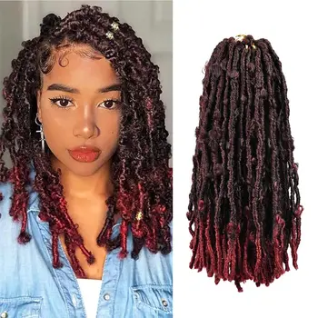 1/6 Pack Pre looped Crochet Butterfly Locs Crochet Braids Distressed Butterfly Locs Crochet Hair for Black Women Synthetic Hair 1