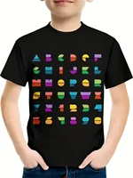 Simple Geometry 3d Print Retro Top Tee Shirt Kids Boys Clothes Short Sleeve Casual Children's Clothing Fashion T Shirt For Boys 2