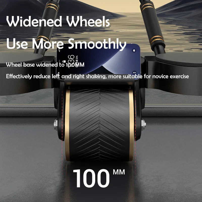 Ab Roller Wheel Automatic Rebound Elbow Support Flat Plate Exercise Wheel Silence Abdominal Home Exercise Equipment