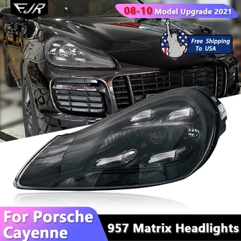 EJR Car Lights For Porsche Cayenne 2008-2010 957 Headlights Upgraded 2021 Matrix Style LED Headlights Car Lamp Accessory