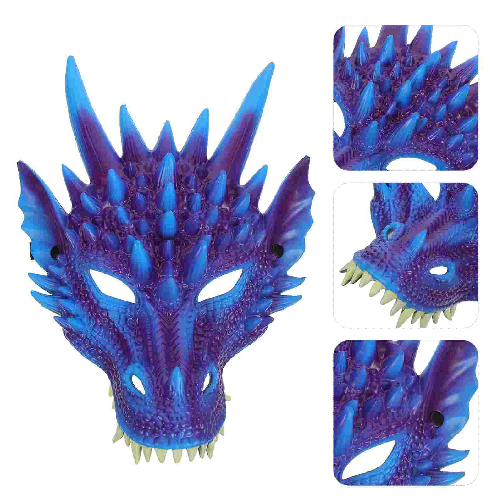 Aqua Dragon Mask Halloween Costumes Adult Masquerade Decorations Lightweight Reusable PU Cosplay Mask Bulk Dragon Masks Festive