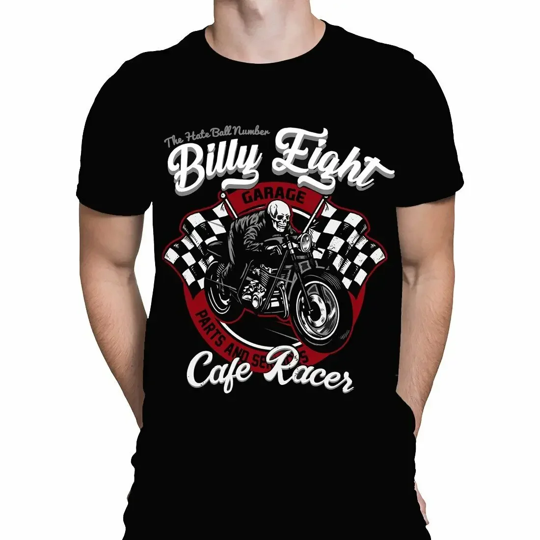 

Billy Eight - CAFE RACER - Mens T-Shirt - Biker, Rock-a-billy USA