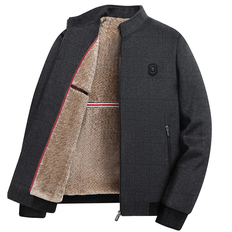 

2023 Middle Aged Men Warm Woolen Jacket Fashion Business Casual Vintage Thicken Coat Autumn Winter Male Gentleman Slim Jacket