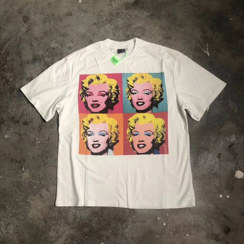 

Frog Drift Marilyn Monroe Graphics Printed Vintage Clothing 100%Cotton Casual Loose Oversize Tee Tops T Shirt For Men Unisex