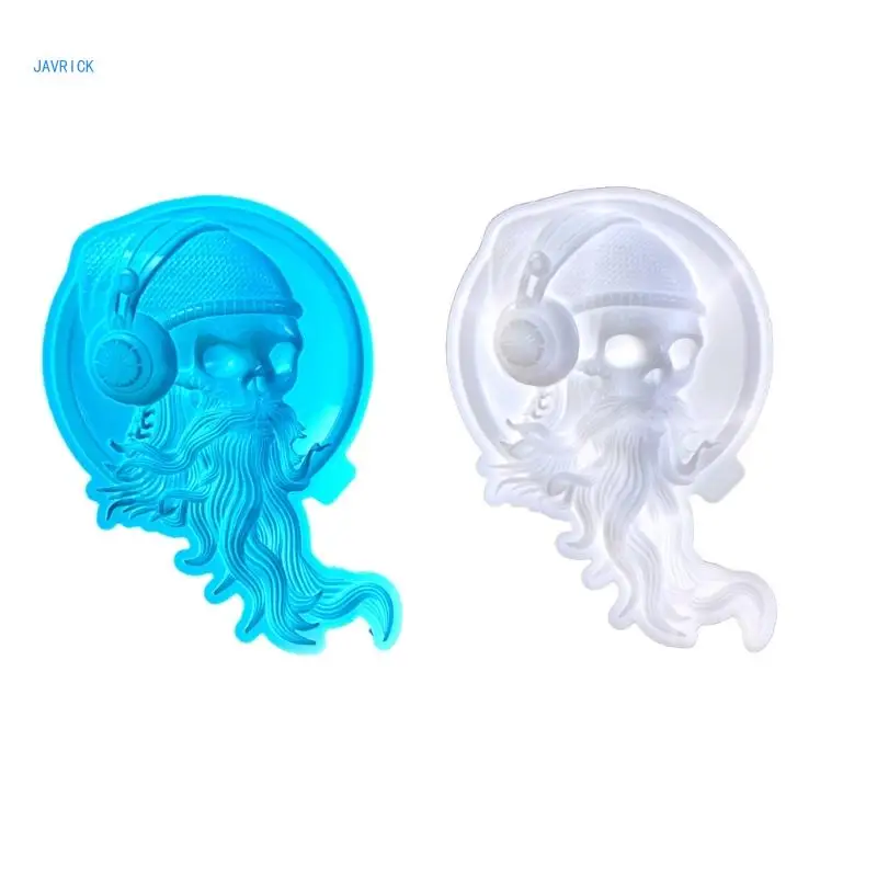 Versatile Silicone Mold Long Bearded Skull Mould Halloween Jewelry Making Mould