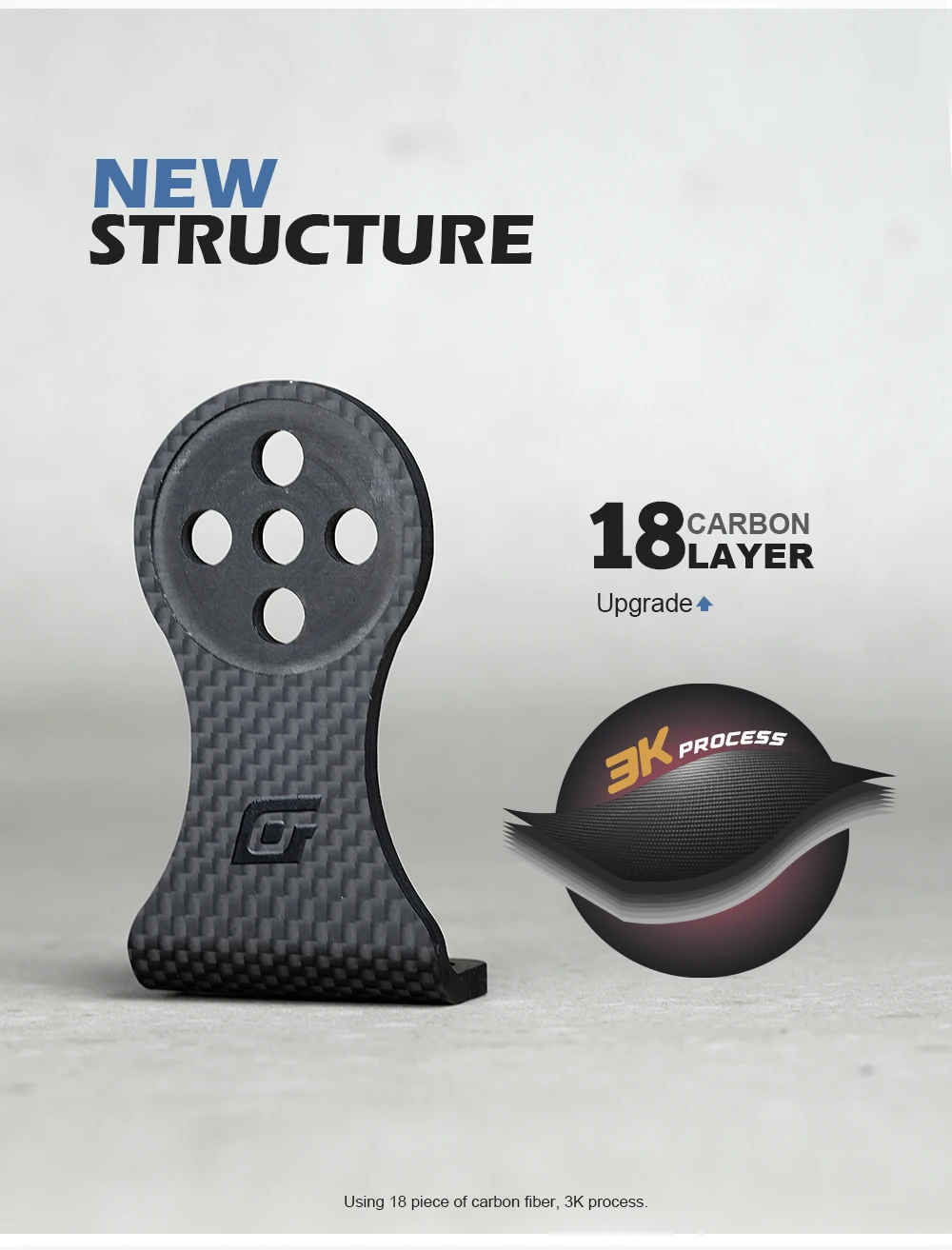 Description Picture 4 of itemOGEVKIN Bike Stem Extension Carbon Computer Mount Holder Rack for GPS/Cycling Computer/Camera/Light Bicycle Accessories 3K Black