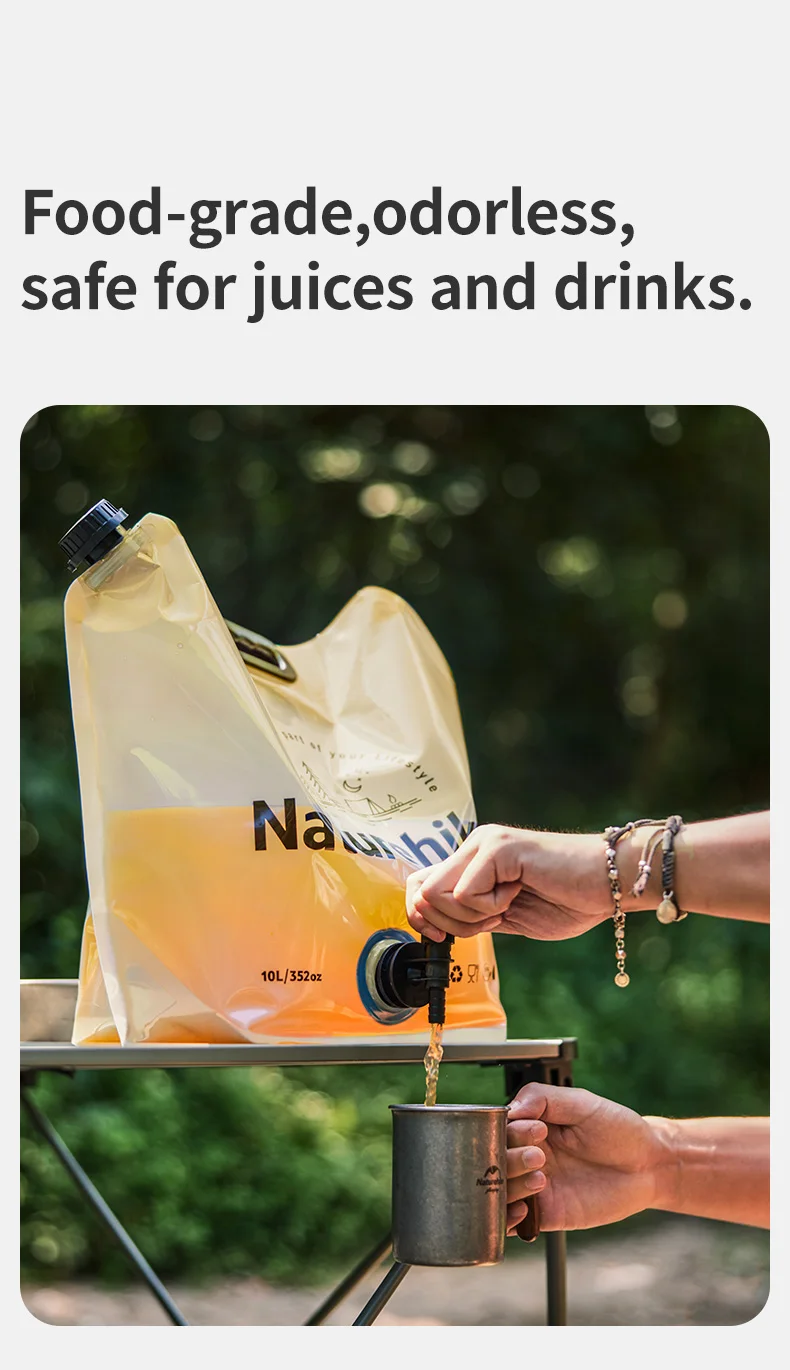 Naturehike 10L Outdoor-Wasseraufbewahrungstasche mit hoher Kapazität, zusammenklappbarer Sicherheitsversiegelungs-Trinkwasserbehälter für Camping, Wandern, Notfall – Detail 3