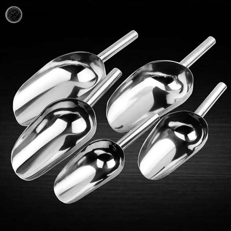 Stainless Steel Sweet Candy Ice Scraper Buffet Bar Food Measuring Scoop Shovel