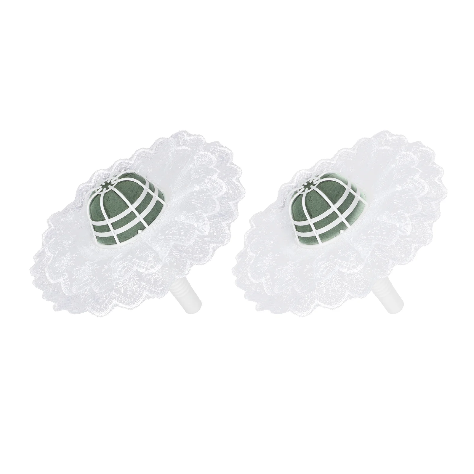 

2 Sets White Accessories Flower Clay Hand Holding Holder Decor DIY Handle Wedding Bouquet Bride
