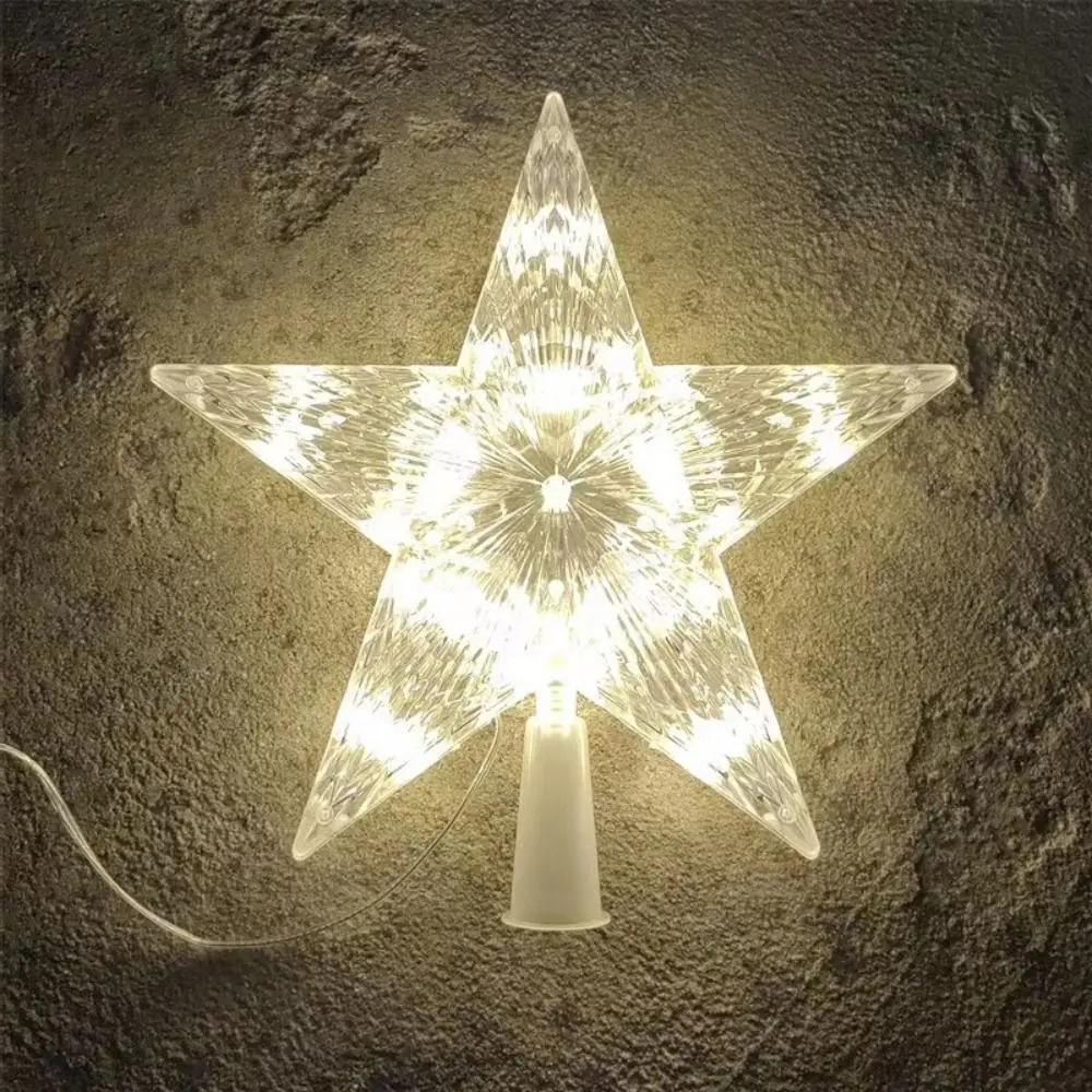 Glowing Christmas Tree Top Star Shining Lamp LED Stars Colorful Five-pointed Star Christmas Tree Ornaments christmas tree decoration christmas star decoration