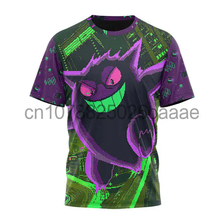 

Мужские и женские 3D футболки Pokemon Gengar 2024, спортивные и удобные детские футболки с коротким рукавом