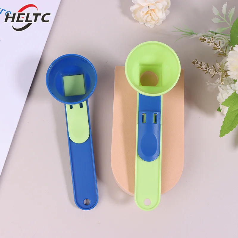Coffee Scoop Funnel Measuring Spoon Longer Handle Powder Scoop Reusable Sliding Design Coffee Spoon Kitchen Gadgets kitchen measuring spoons measuring spoon set