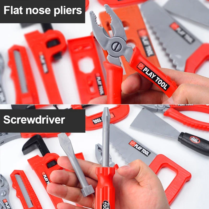 38PCS Pretend Tools Kit Kids Play Repair Tool Set Plastic Construction Toys Screwdrivers for Toddler Boys Girls Child