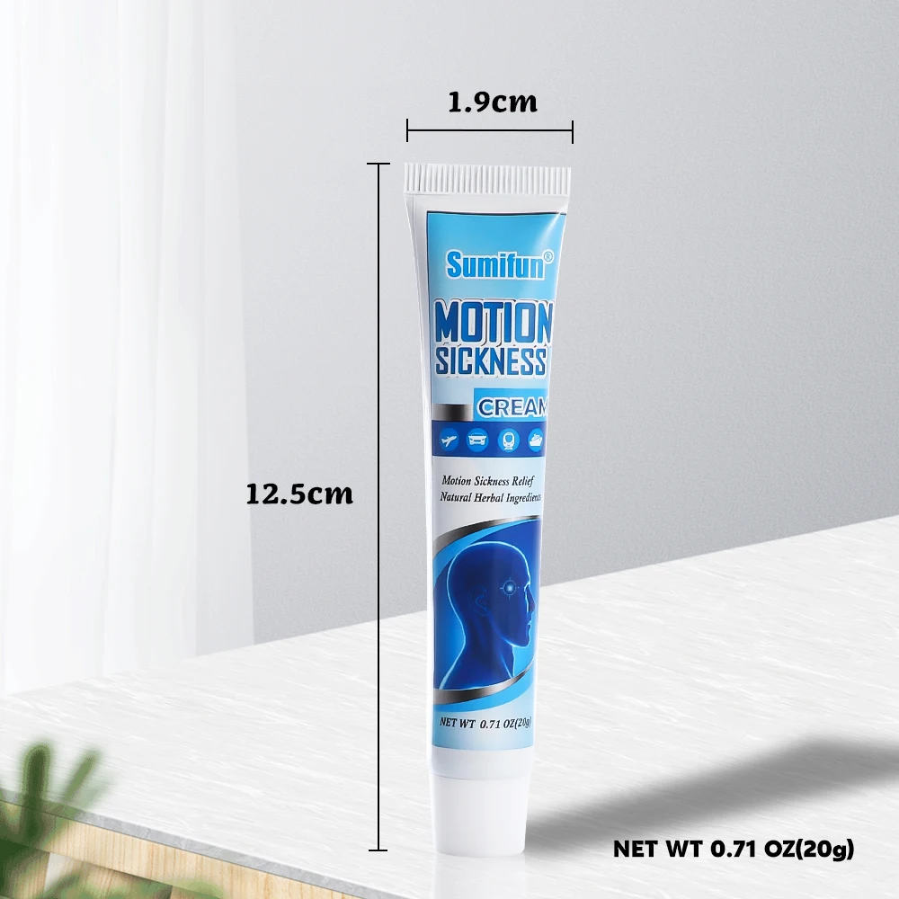 Sumifun 20g Motion Sickness Cream Dizziness Relief Relieve Stress Seasickness Airsickness Anti Nausea Refreshing Ointment