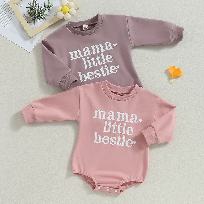 

2023-07-12 Lioraitiin 0-24M Infant Baby Girl Fall Bodysuit Long Sleeve Crew Neck Heart Letter Print Newborn Playsuit Jumpsuit