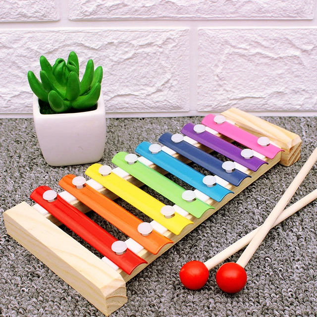 Montessori Wooden Rattles Sand Hammer Enlightenment Music Instrument Xylophone Puzzle Game Development Baby Toys 0 12 Months 3