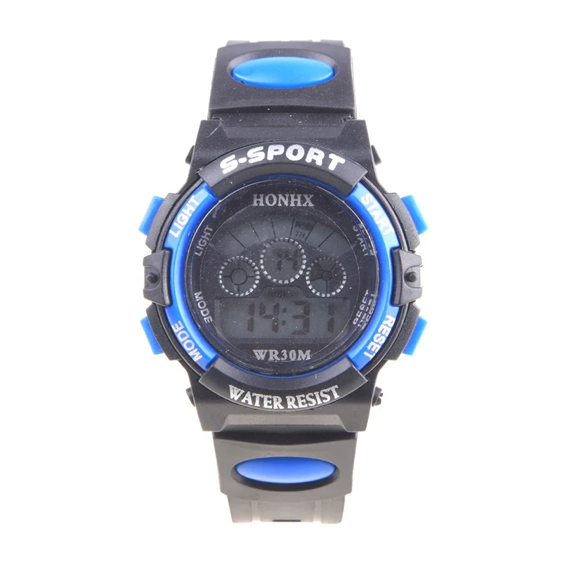 Waterproof Kids Boys Sports Multifunction Electronic LED Alarm Date Wrist Watch 4