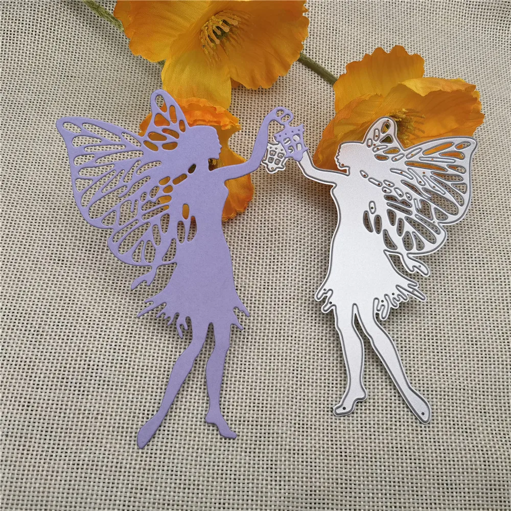 Светильник вая летящая фея с лампой бабочка Эльф Девушка металлические режущие штампы фотоальбом карточки тиснение рукоделие сделай сам