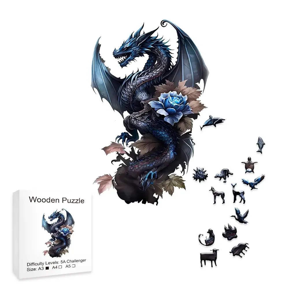 New Flying Dragon Kids Adult Wooden Puzzle Animal Special-shaped Puzzle Block Suitable for Birthday Gifts for Children for jigsaw puzzles wooden toys