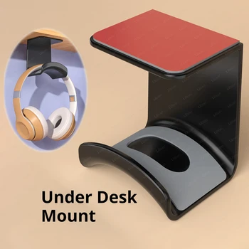 Under Desk Headset Support Headphone Stand Wall Mounted Multi-color Universal Plastic Headphone Hanger Gaming Headset Holder 1