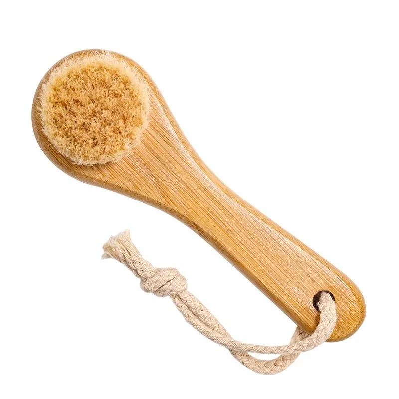 Portable Soft Bamboo Hair Facial Cleansing Brush – Deep Clean & Massage Tool