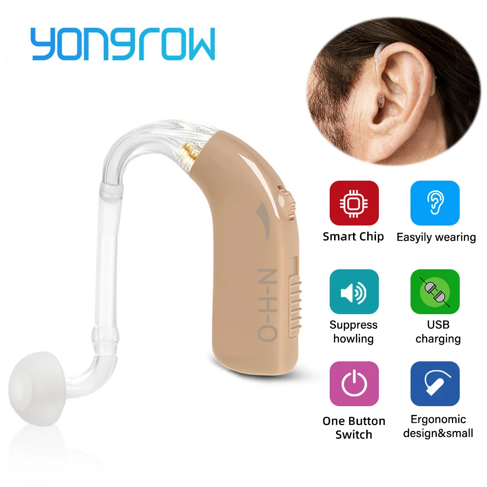 

Yongrow Hearing Aids Sound Amplifier Hearing Aid for the Deafness Behind Ear Adjustable Amplifier Audifonos Speaker Amplified