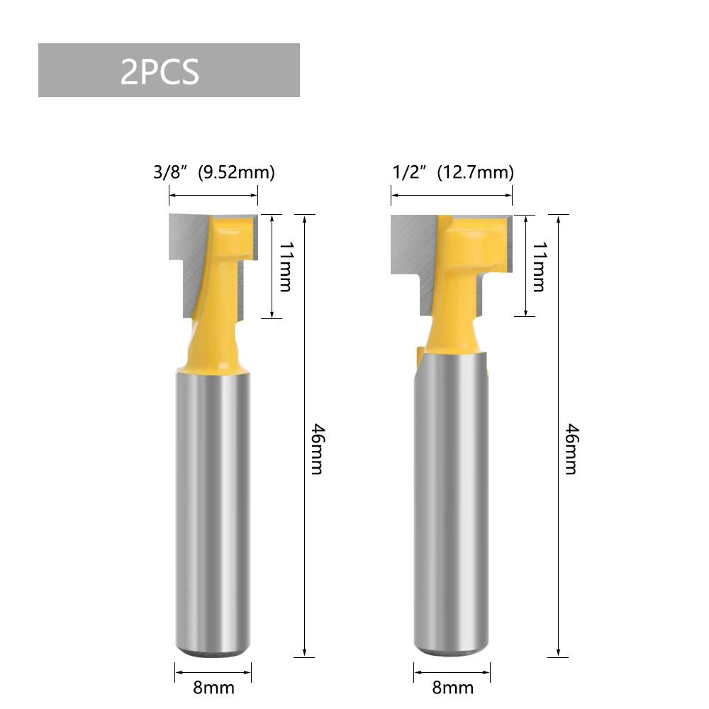 LAVIE 8mm Schaft T-Slot Cutter Router Bit Set Schlüssel Loch Bits Sechskant Bolzen T Schlitzen Fräser für Holz Holzbearbeitung Werkzeug C 0814208 – Detail 5