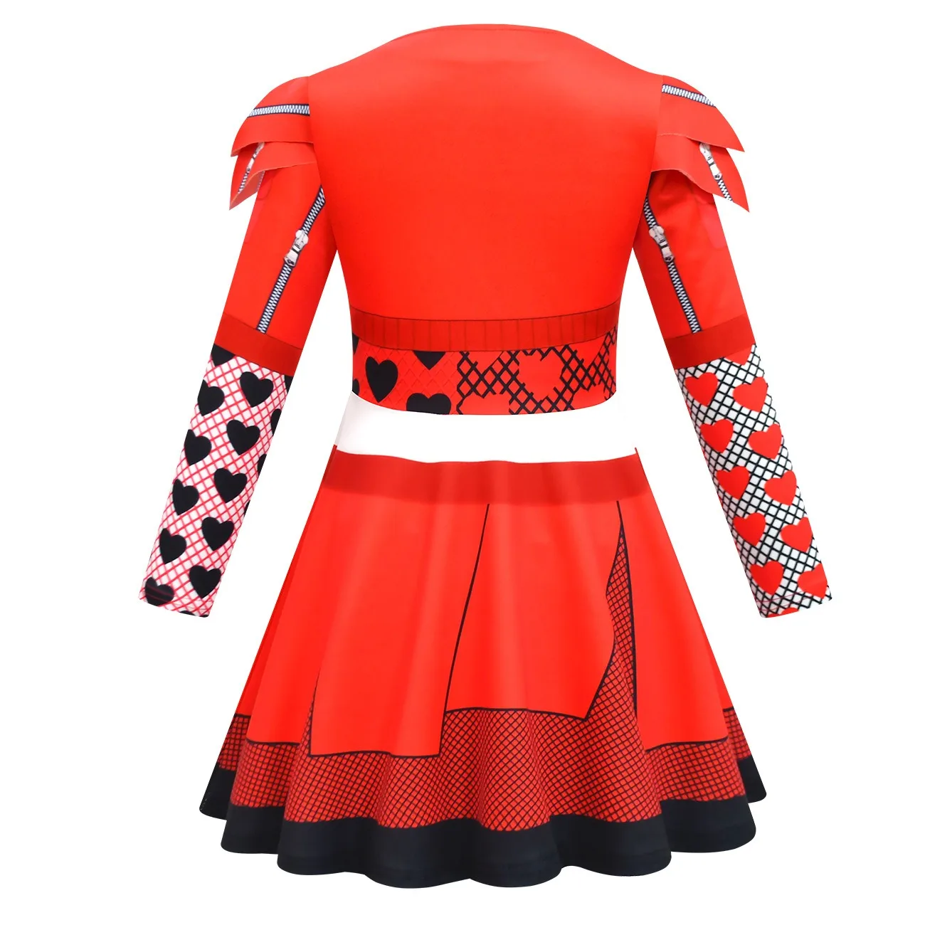 Girls Red Costume The Rise of Red D-Descendants Cosplay Costume Child Fantasia Halloween Clothes Wig Party Fancy Dress