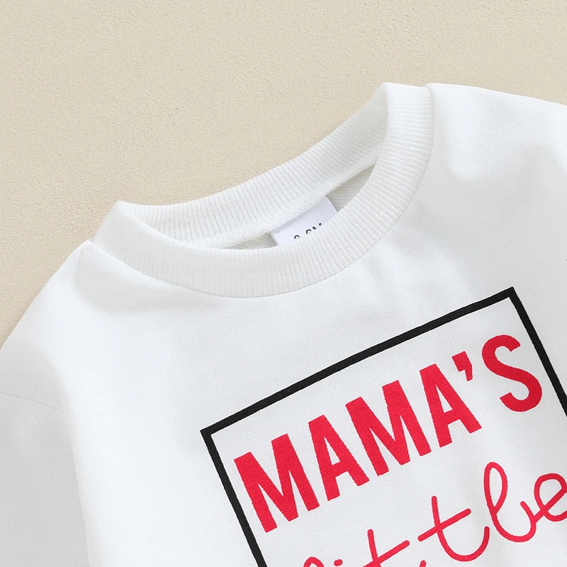 

Toddler Baby Boy Valentines Day Clothes Long Sleeve Letter Sweatshirt Stretch Jogger Pants Infant Fall Winter Outfit