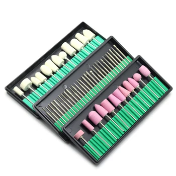 Set Of Cutters For Manicure Machine Quartz Scrub Stone Diamond Wool Nail Drill Bit Rotary Grinding Mill Pedicure Kit 1