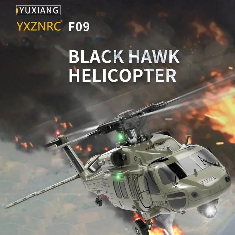 

Yuxiang Rc F09 Black Eagle Uh60 Six Channel 3d Stunt Remote Control Armed Helicopter Unmanned Simulation Combat Drone Toy
