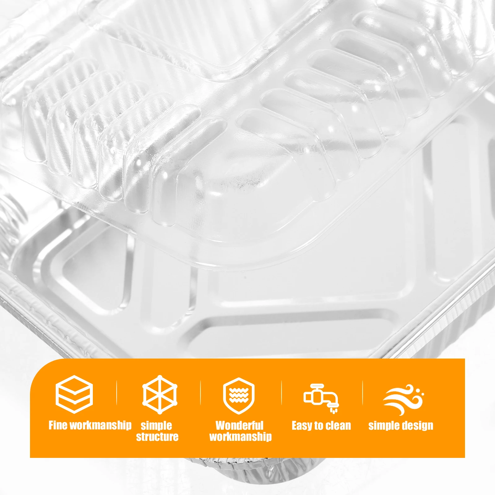 Disposable Containers 20pcs Disposable Aluminum Foil Pans Baking Pans Disposable Baking Takeout With Lid BBQ Accessories Food Storage Containers