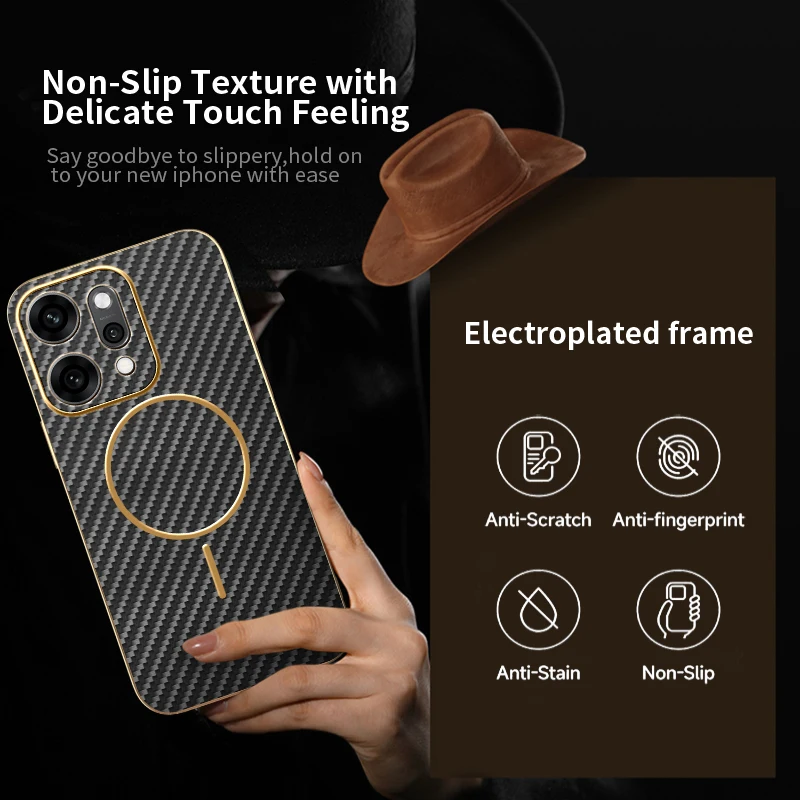Carbon Fiber Magnetic Wireless Charging Protective Case