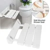 Folding Shower Seat Wall Mounted Non Slip Bathroom Stool Bathing Elderly Disabled Mobility Lightweight Durable Easy Install 2