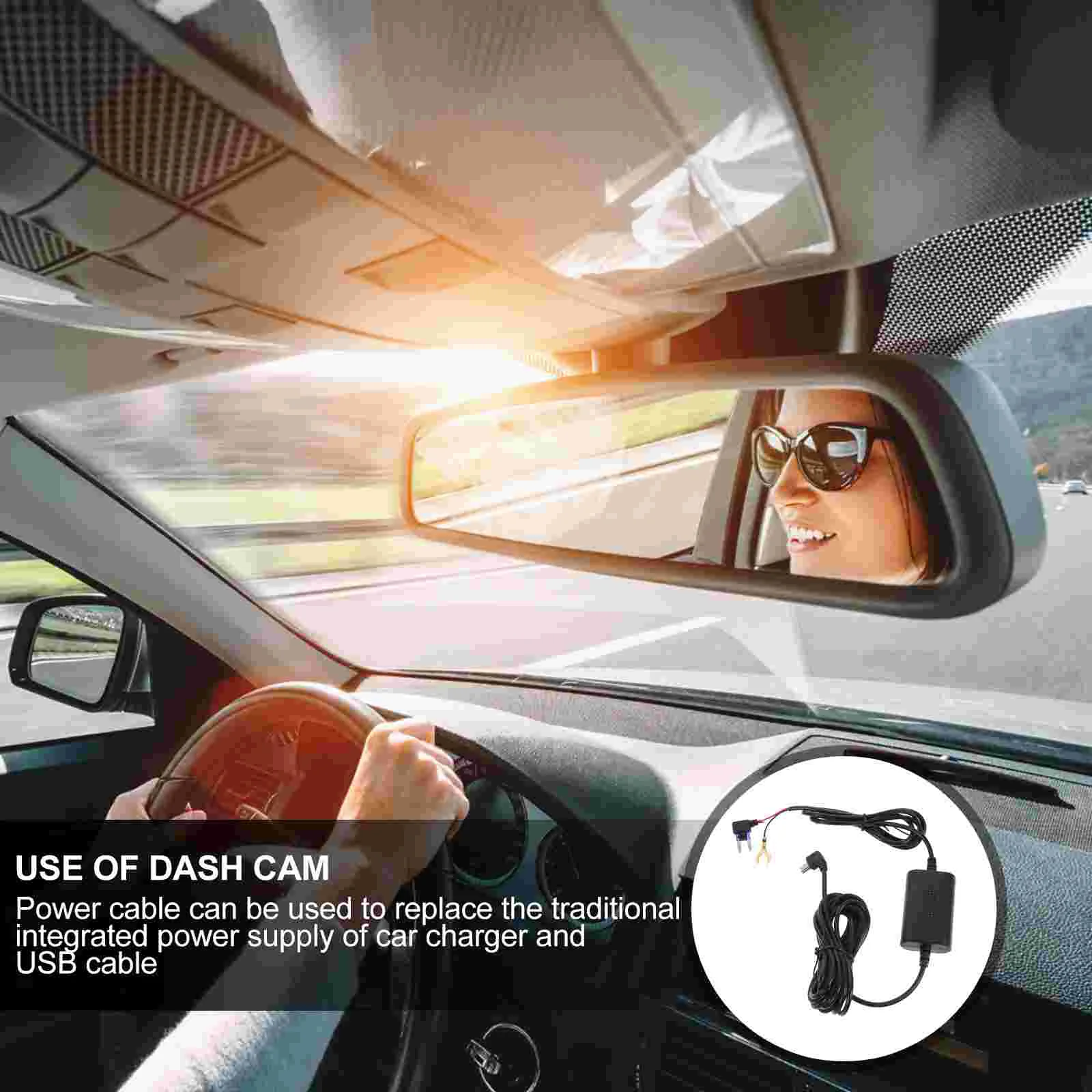 

Driving Recorder Cable Strong Functionality Power Automobile Data Line Car Supplies for Dash Cam PC Abs