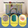 60" Trampoline for Kids with Net, 5FT Indoor & Outdoor Small Toddler Trampoline with Basketball Hoop & Dart Board for Ages 1-8, Birthday Gifts for Boys & Girls, Baby Toddler Christmas Toys