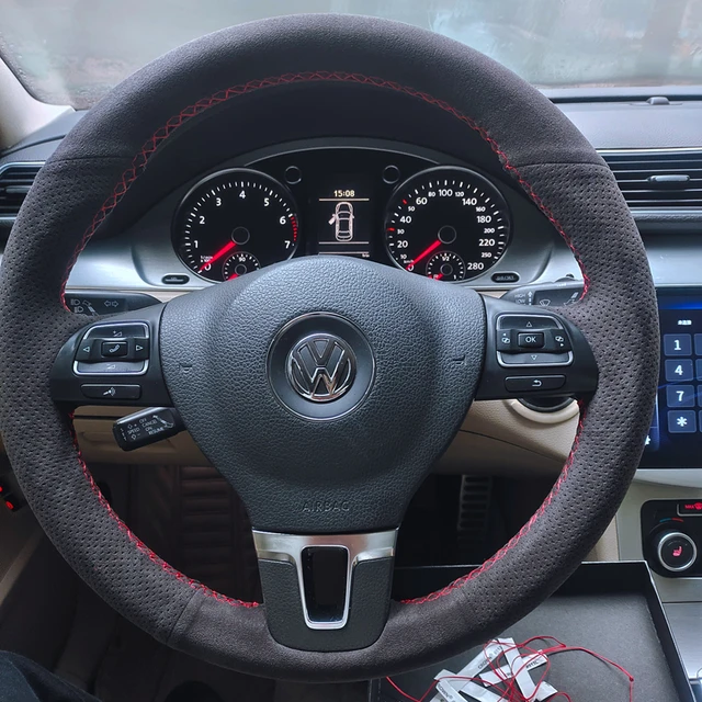 Customize Suede Leather Car Steering Wheel Cover For Volkswagen Golf 6 Mk6  VW Polo Sagitar Bora Santana Jetta Mk6 Car Interior - AliExpress