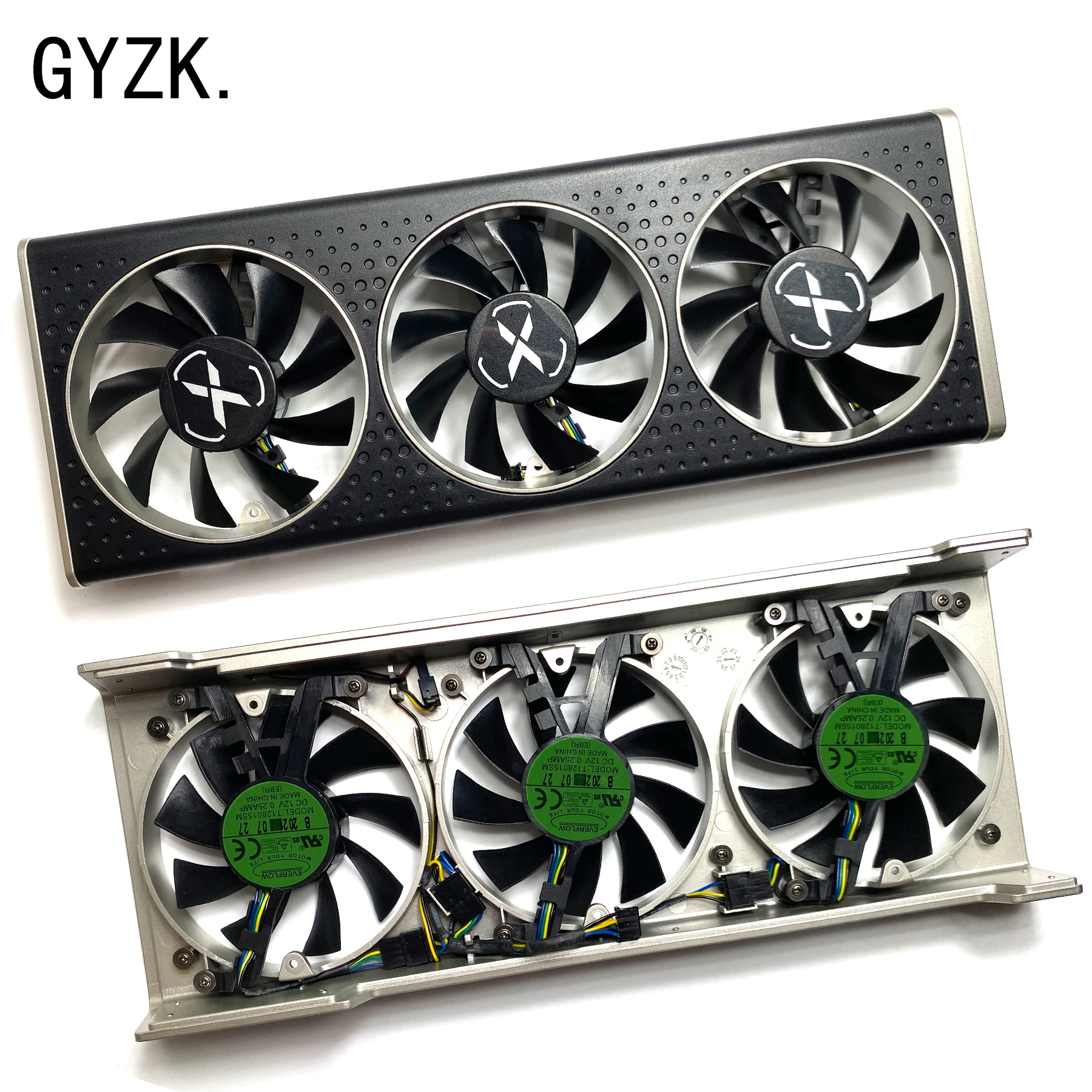 

New For XFX Radeon RX6600XT 6650XT 8GB Speedster MERC 308 Black Graphics Card Replacement Fan panel with fan
