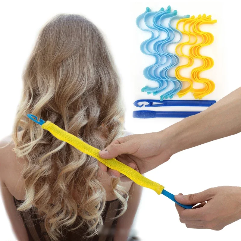 12/18PCS Hair Curler Hair Rollers Heatless Curling Tongs Headband Curls Sleeping Soft Wave Formers No Heat Curls Curler Modeler