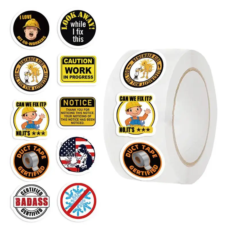 Hard Hat Stickers Roll Construction Workers Helmet Stickers Cool Decals for Electrician Hard Hat Construction Safety Helmet