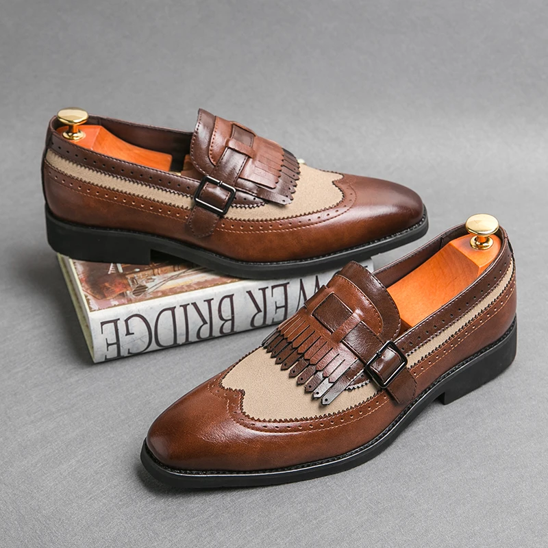 

New Arrival Men Wedding Dress Shoes Fashion Brand Leather Shoes Mens Black Men Young Casual Shoe Popular Social Shoe for Man