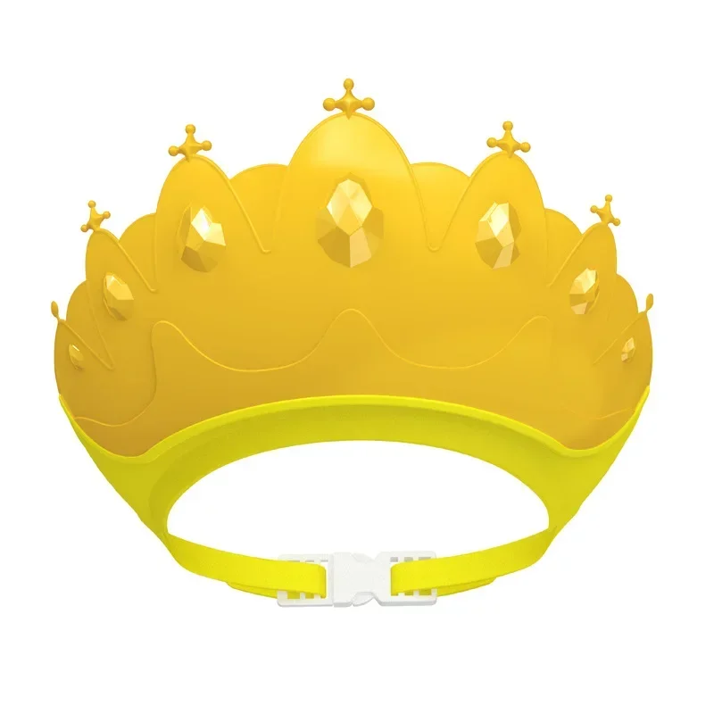 Adjustable Size Children Shampoo Cap Crown Baby Shower Cap Cartoon Bath Visor Infant Hair Shield Ear Protection Waterproof Hat