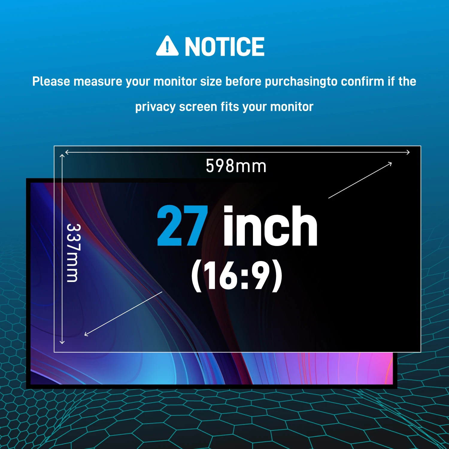 For Widescreen PC 27 Inch Monitor Filter 27'' Inch Computer Privacy Screen Filter 16:9 Anti-spy-peep-glare Eye Scratch Protecto