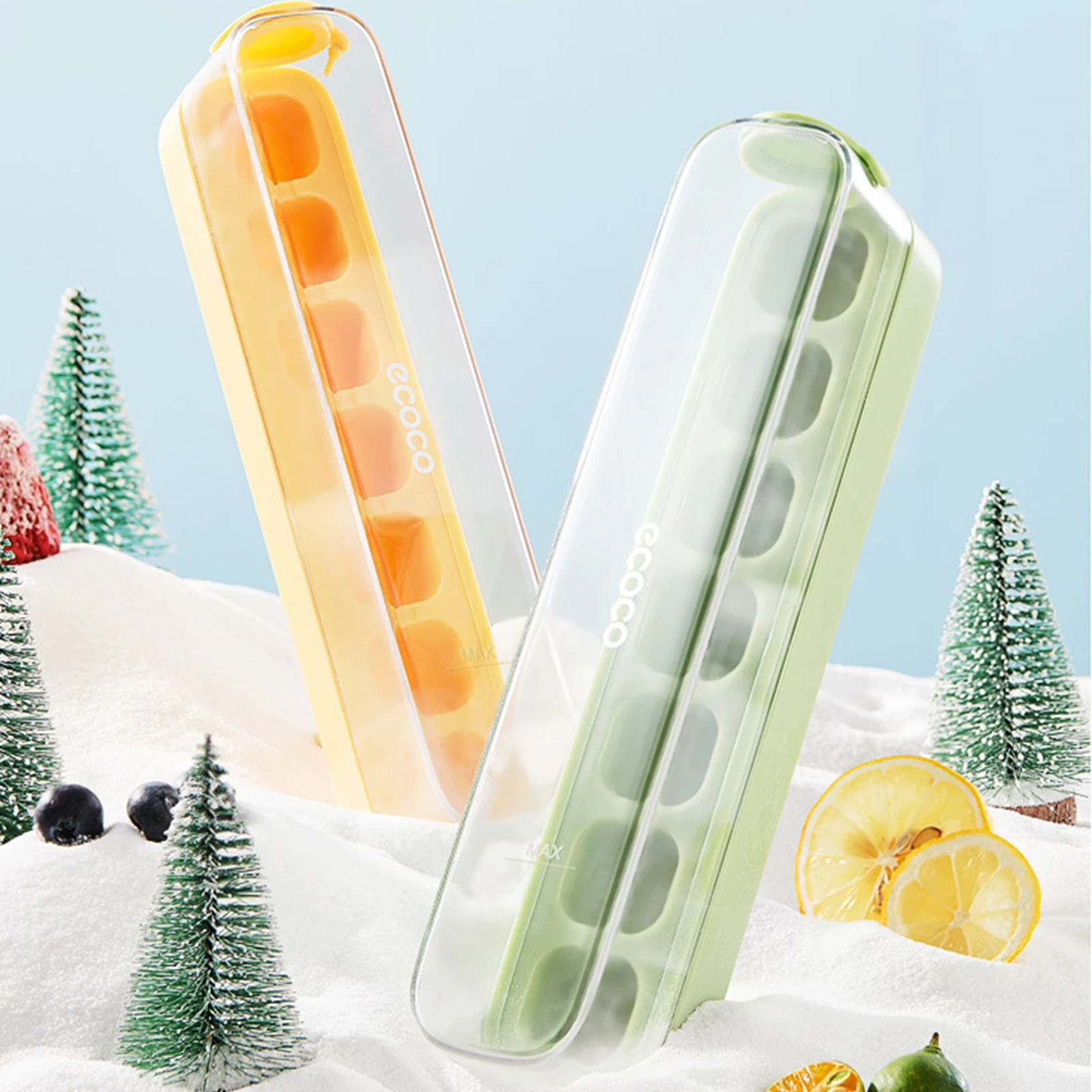 

Silicone Ice Cubes Trays With Lids Dishwasher Safe Freezer Container For Summer