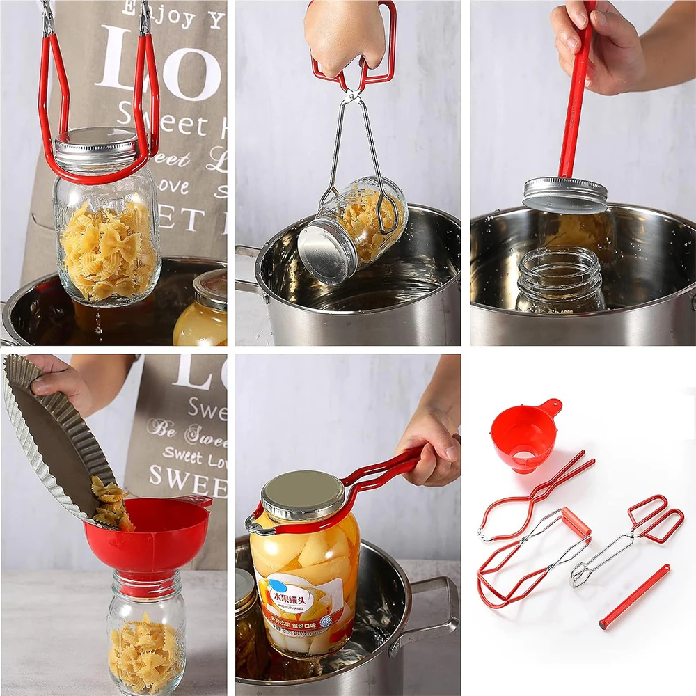 LMETJMA Canning Supplies Canning Kit Essential Canning Tools Set Included Canning Jar Lifter Canning Funnel Bubble Popper 3