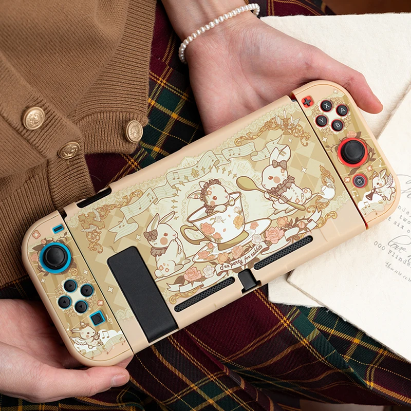 Chá de coelho nintendo switch capa protetora